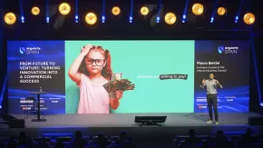 Professor Marco Bertini during his key note at Singularity Summit